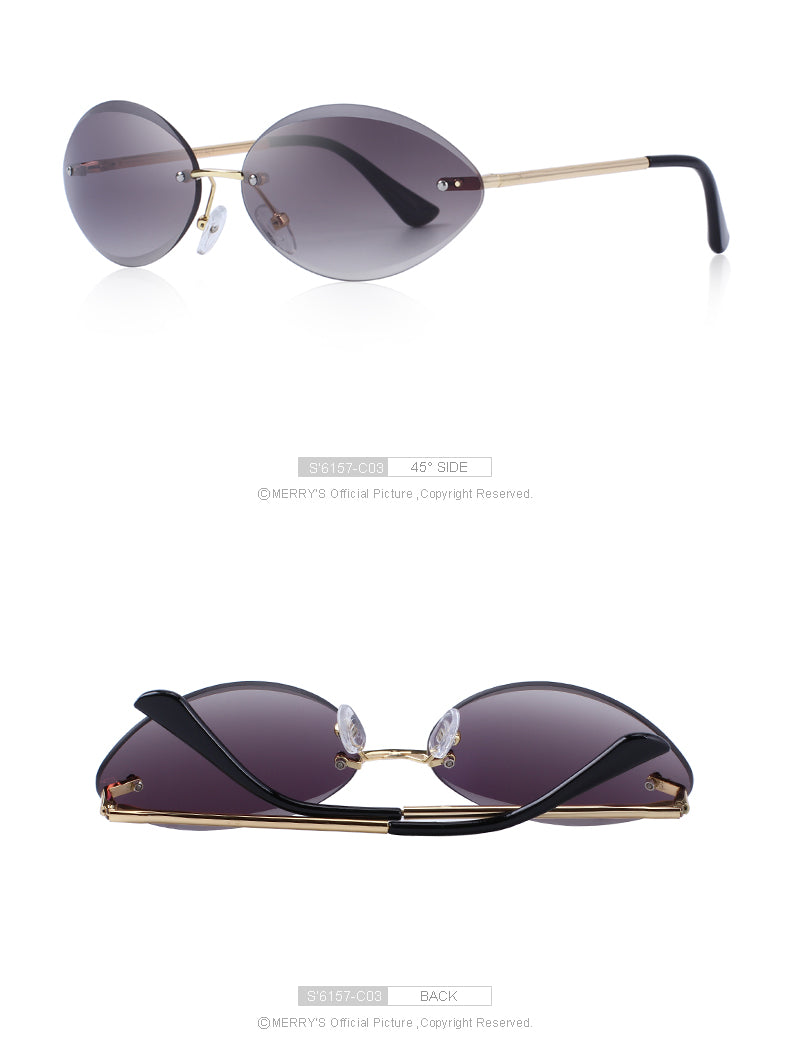 Rimless Oval Sunglasses Gradient Lens (7 color) S6157