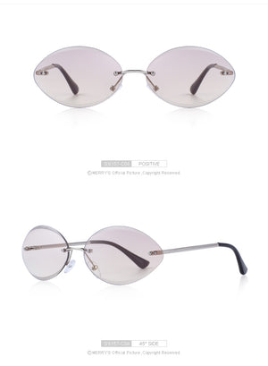 Rimless Oval Sunglasses Gradient Lens (7 color) S6157
