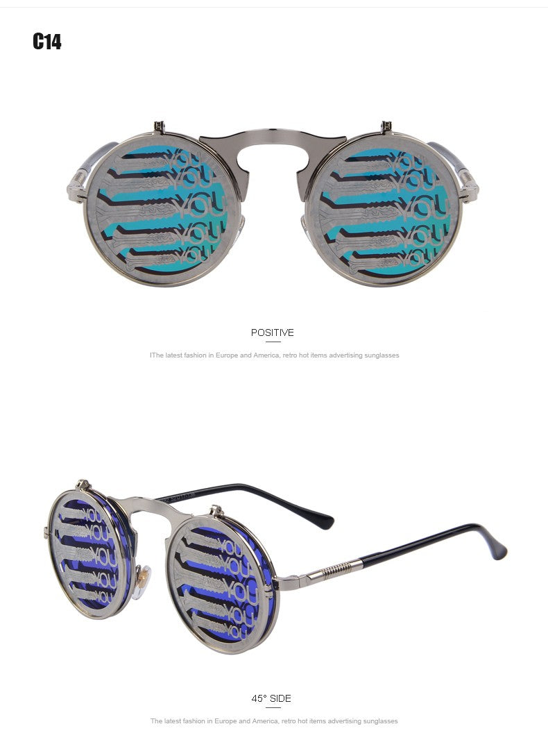 Steam Punk Gothic Vintage Clamshell Sunglasses (16 color) MSP680