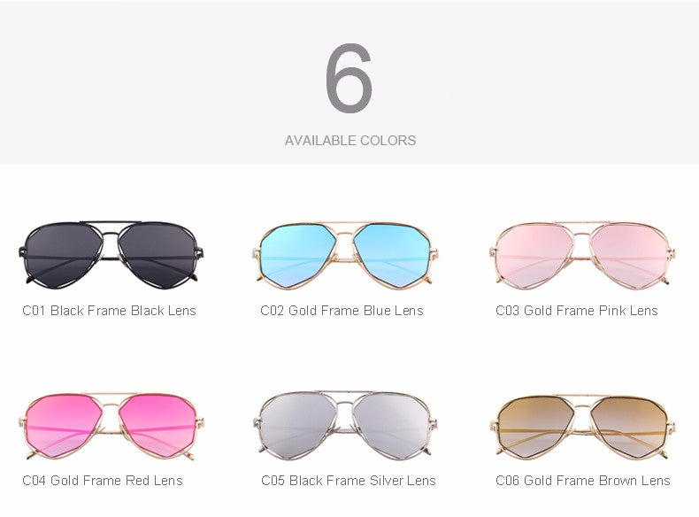 Twin-Beams Coating Mirror Flat Panel Lens Summer Shades (6 color) S'8492