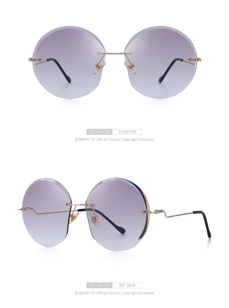 Rimless Round Sunglasses Gradient Lens (7 color) S6116