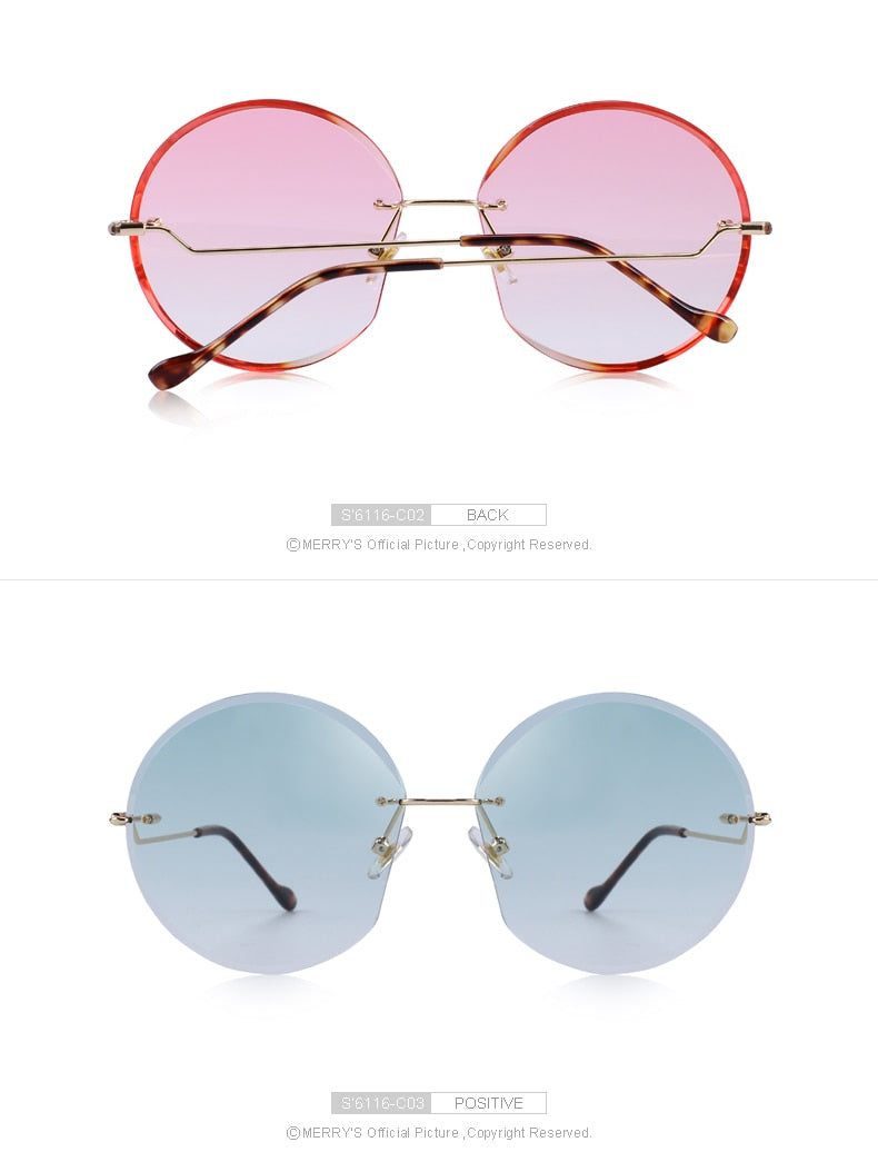 Rimless Round Sunglasses Gradient Lens (7 color) S6116