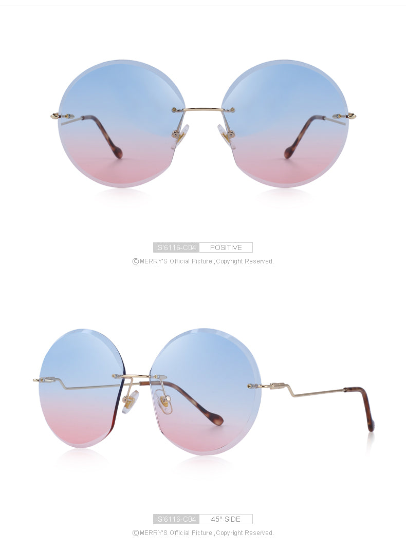 Rimless Round Sunglasses Gradient Lens (7 color) S6116