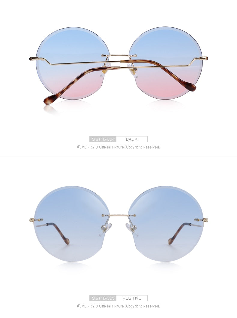 Rimless Round Sunglasses Gradient Lens (7 color) S6116