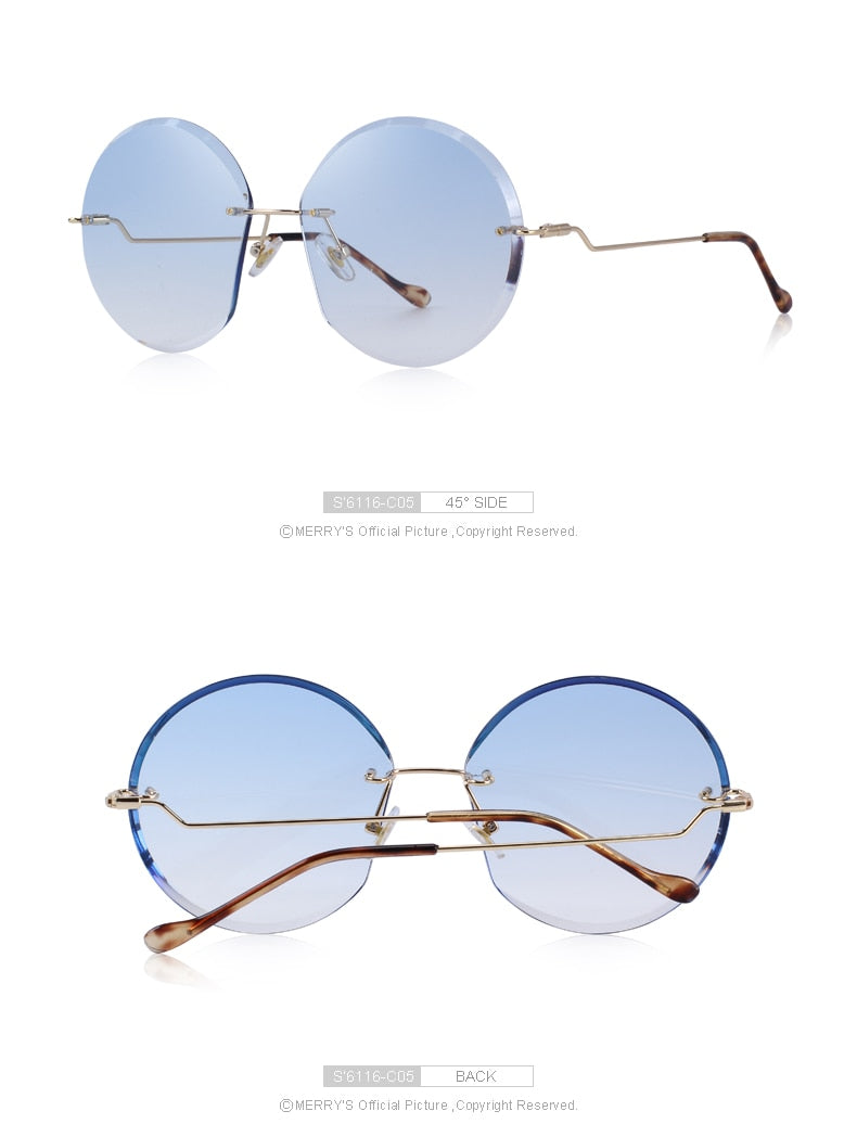 Rimless Round Sunglasses Gradient Lens (7 color) S6116