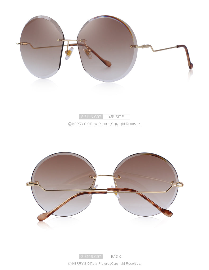 Rimless Round Sunglasses Gradient Lens (7 color) S6116