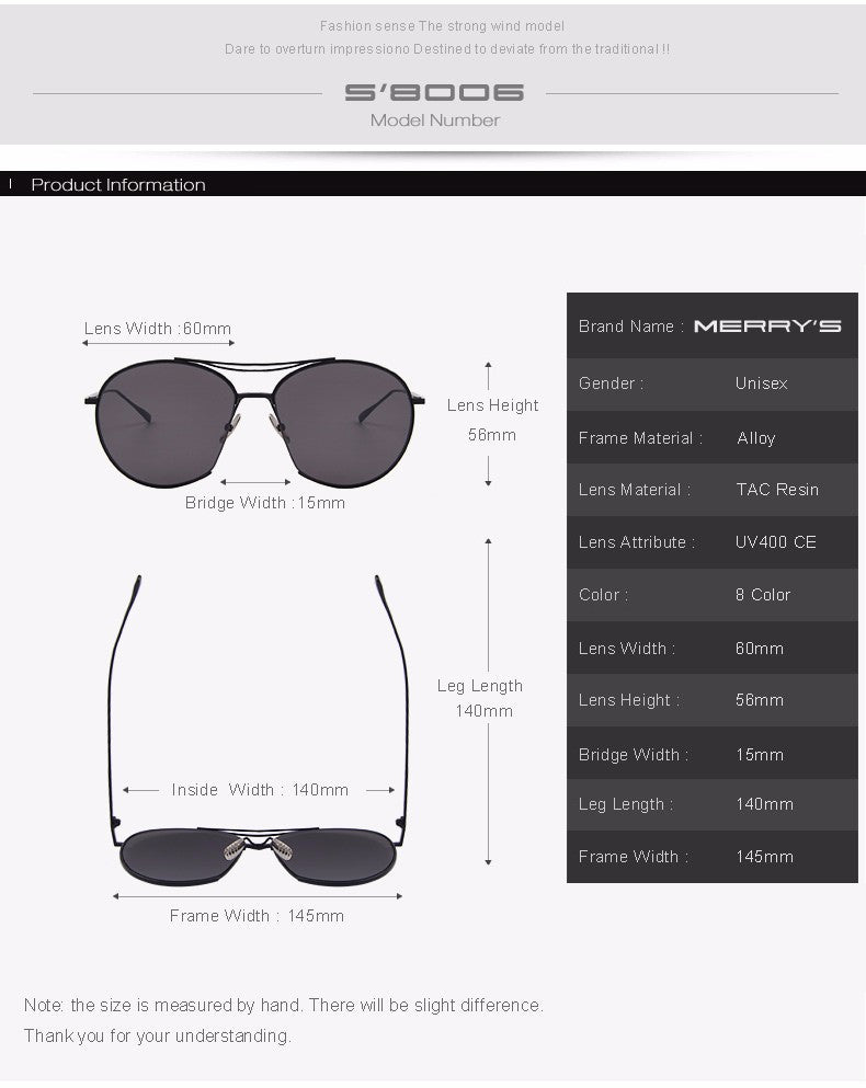 Twin Beam Metal Frame Sunglasses (8 color) S8006