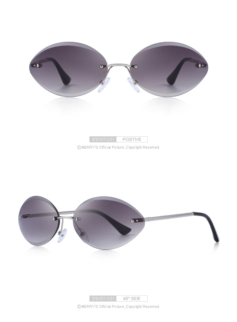 Rimless Oval Sunglasses Gradient Lens (7 color) S6157