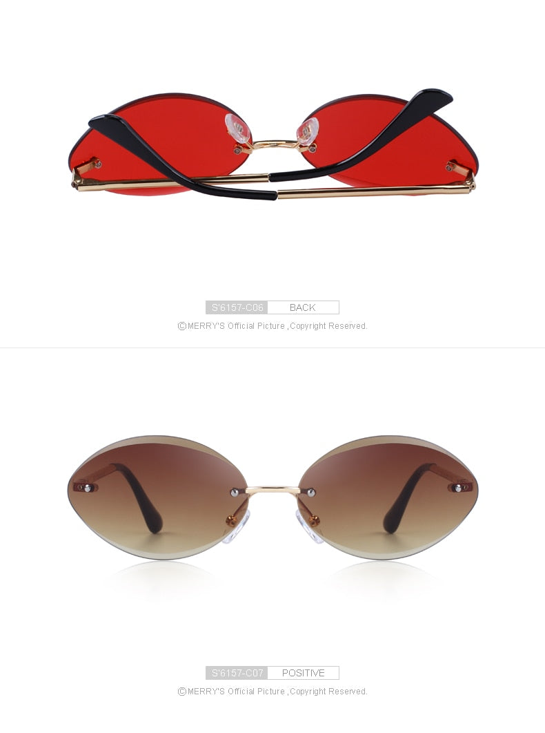 Rimless Oval Sunglasses Gradient Lens (7 color) S6157