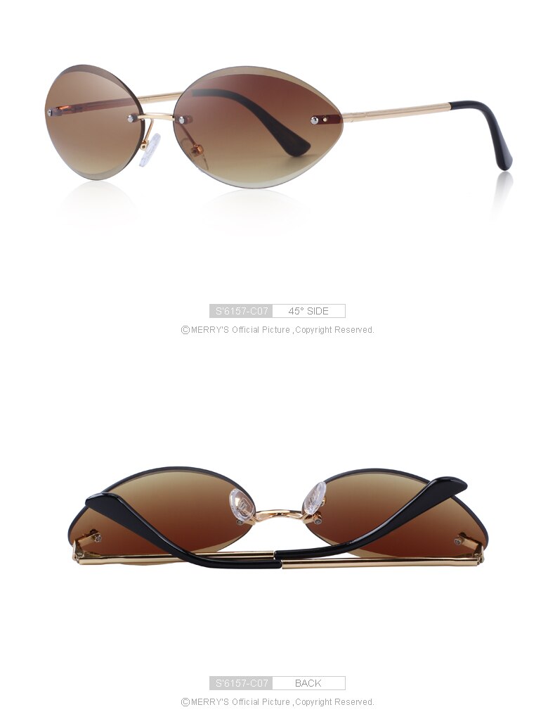 Rimless Oval Sunglasses Gradient Lens (7 color) S6157