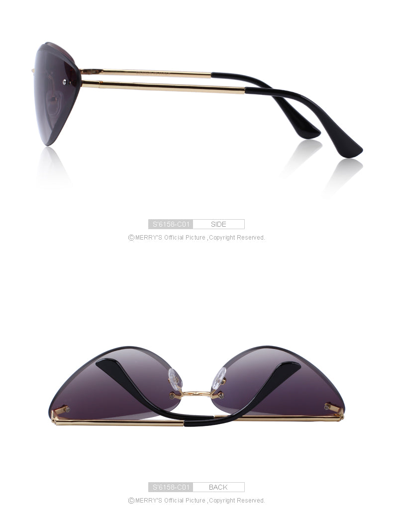 Rimless Cat Eye Sunglasses Gradient Lens (7 color) S6158