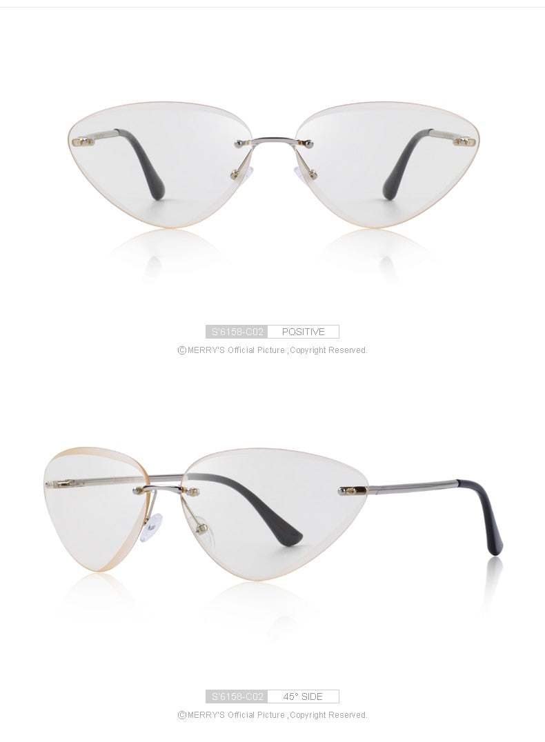 Rimless Cat Eye Sunglasses Gradient Lens (7 color) S6158