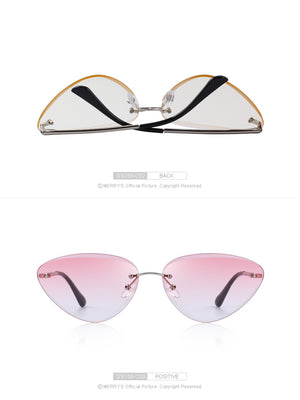 Rimless Cat Eye Sunglasses Gradient Lens (7 color) S6158