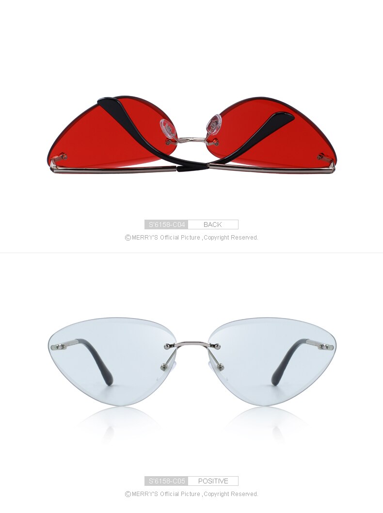 Rimless Cat Eye Sunglasses Gradient Lens (7 color) S6158