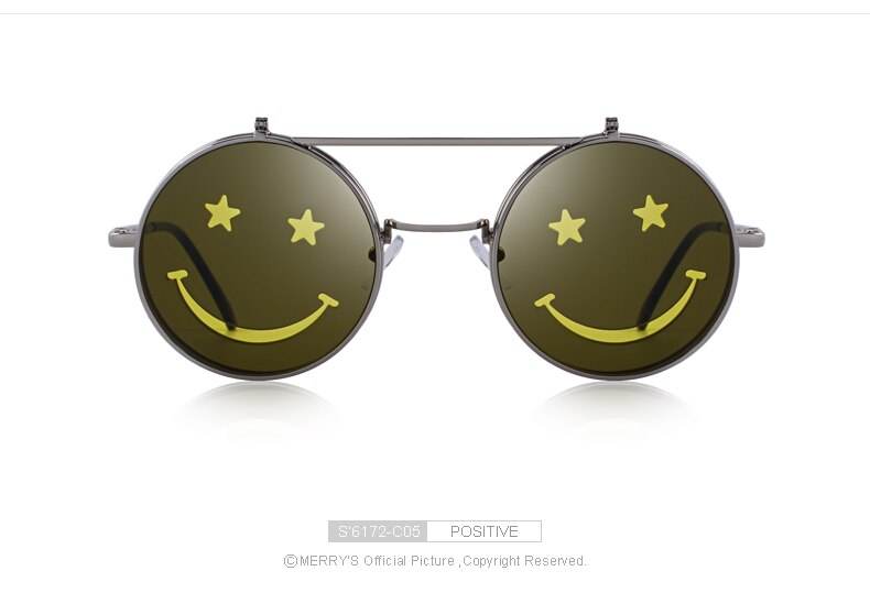 Vintage Steampunk Metal Frame Unisex Double Layer Smile (6 color) S'6172