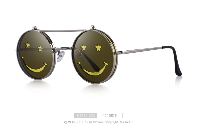 Vintage Steampunk Metal Frame Unisex Double Layer Smile (6 color) S'6172