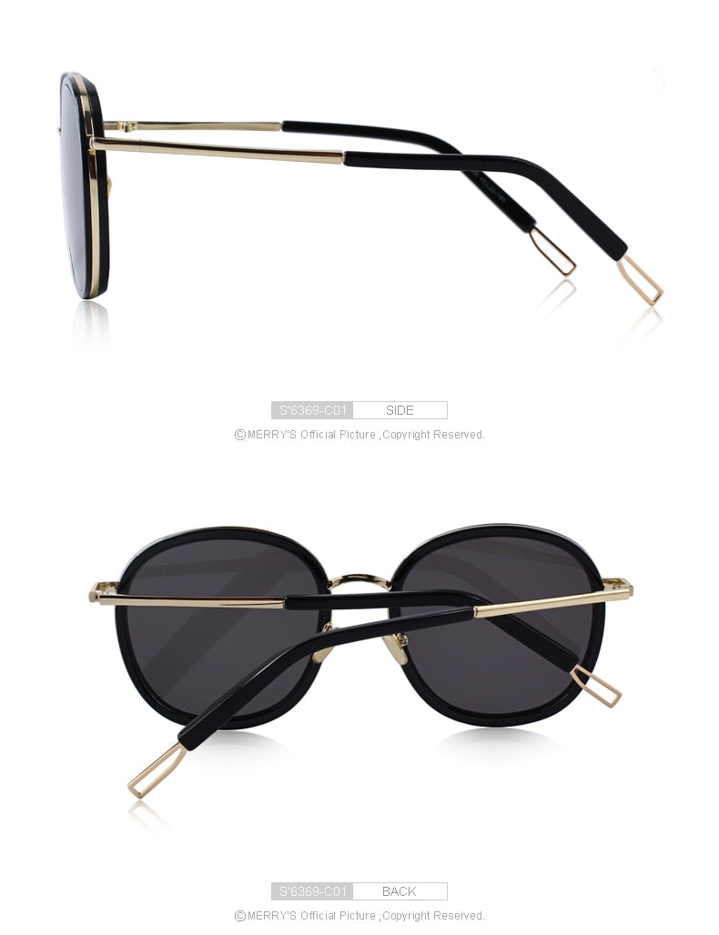 Oval Frame Sunglasses Metal Temple (6 color) S6369