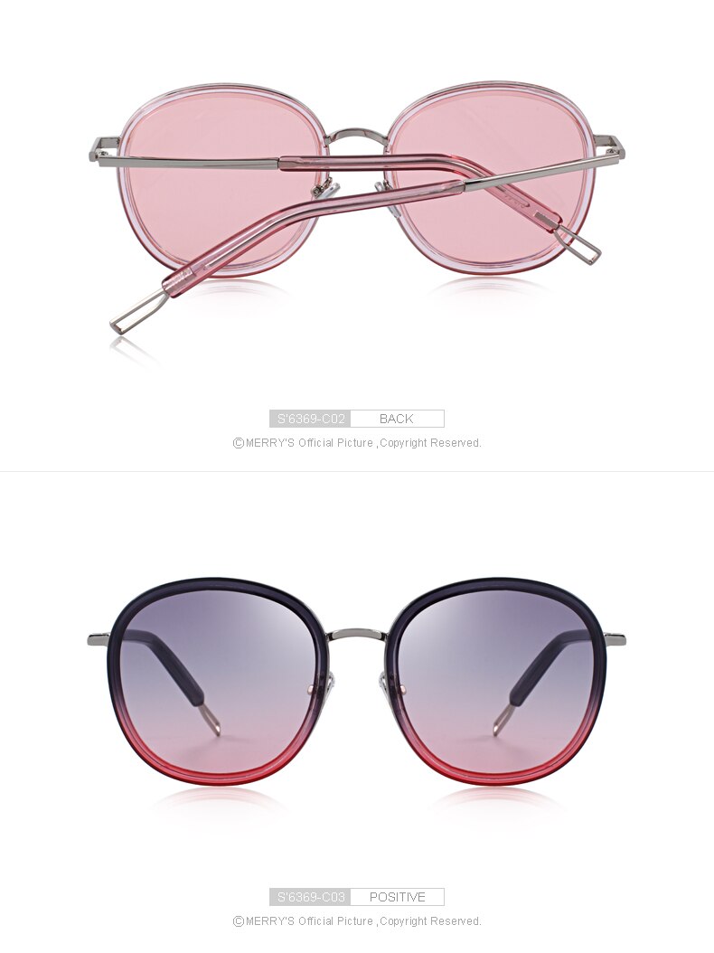 Oval Frame Sunglasses Metal Temple (6 color) S6369