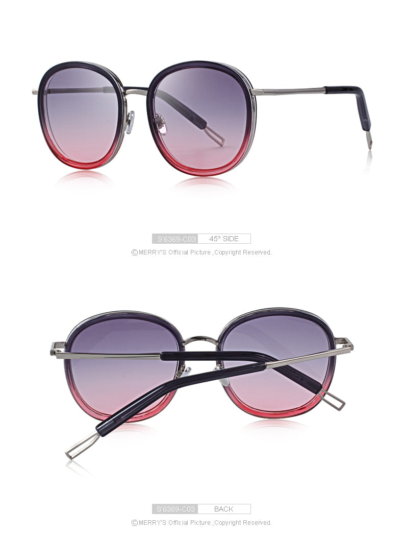 Oval Frame Sunglasses Metal Temple (6 color) S6369