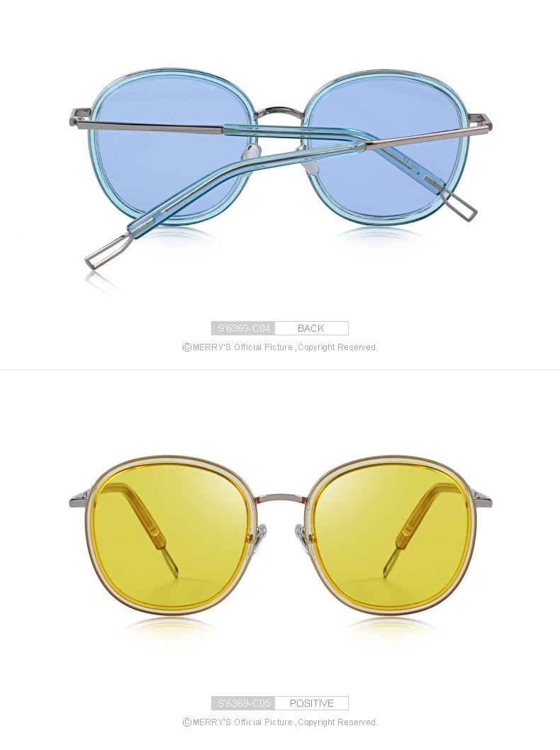 Oval Frame Sunglasses Metal Temple (6 color) S6369