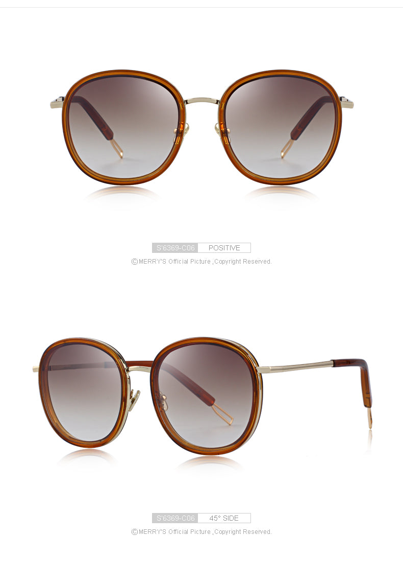 Oval Frame Sunglasses Metal Temple (6 color) S6369