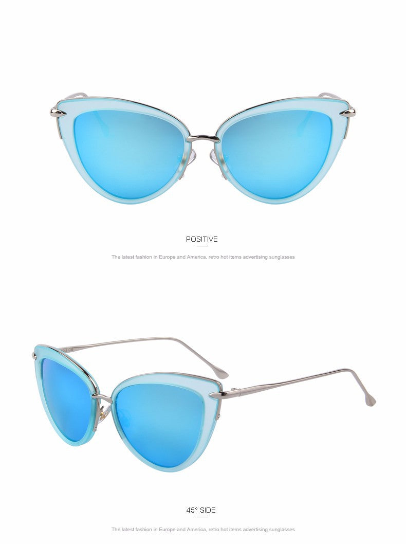 Cat Eye Oval Alloy Frame Sunglasses (7 color) MSP557