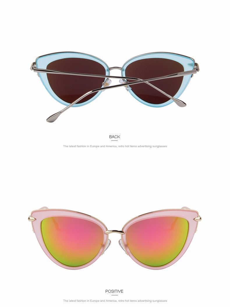 Cat Eye Oval Alloy Frame Sunglasses (7 color) MSP557