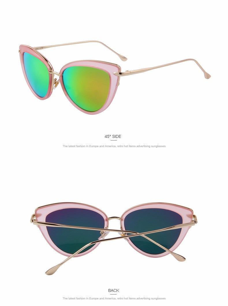 Cat Eye Oval Alloy Frame Sunglasses (7 color) MSP557