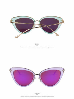 Cat Eye Oval Alloy Frame Sunglasses (7 color) MSP557