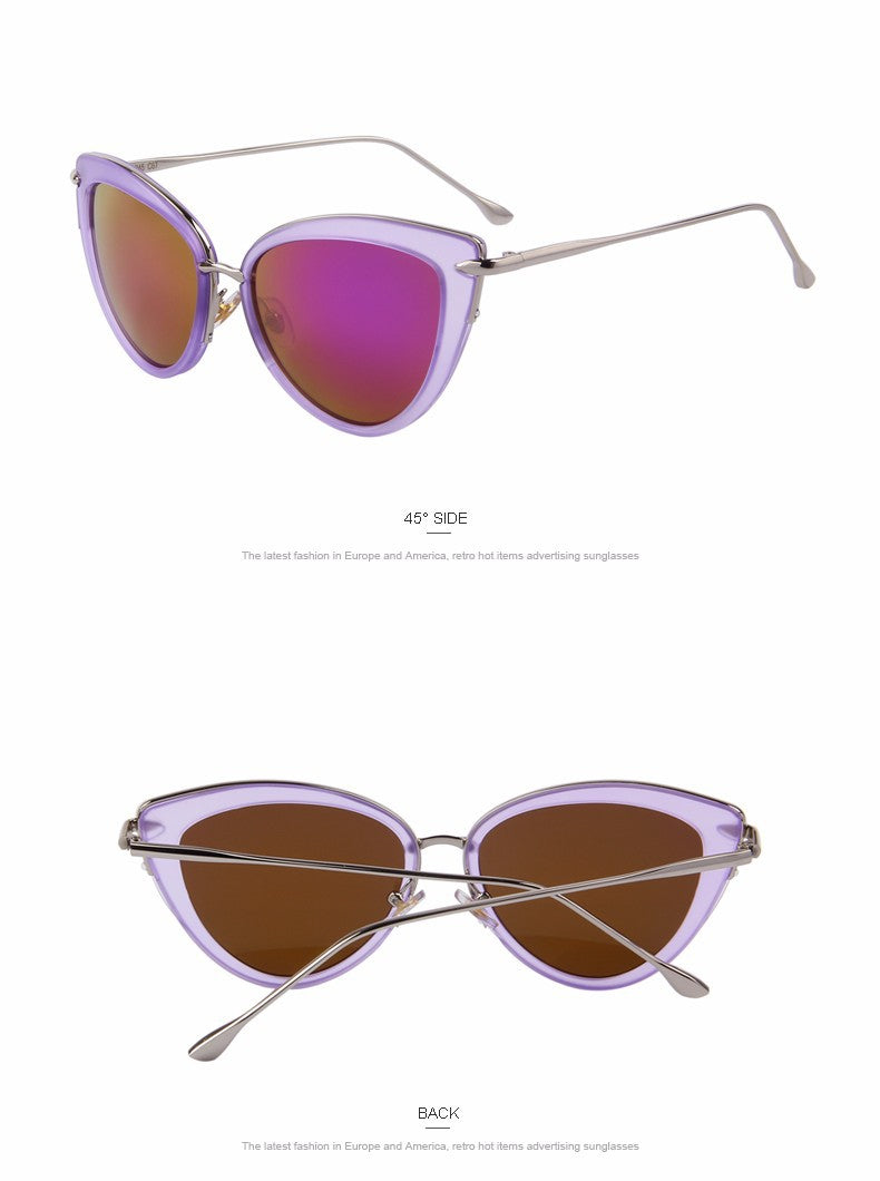 Cat Eye Oval Alloy Frame Sunglasses (7 color) MSP557