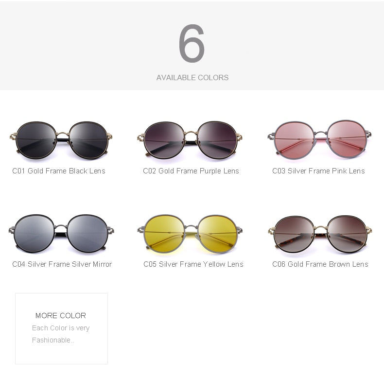 Oval Frame Sun Glasses Metal Temple (6 color) S6366