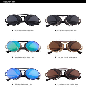 Retro Design Round Steampunk Sun glasses (6 color) MSP592