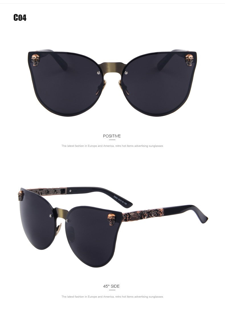 Gothic Skull Frame Metal Temple Sunglasses (6 color) MSP584