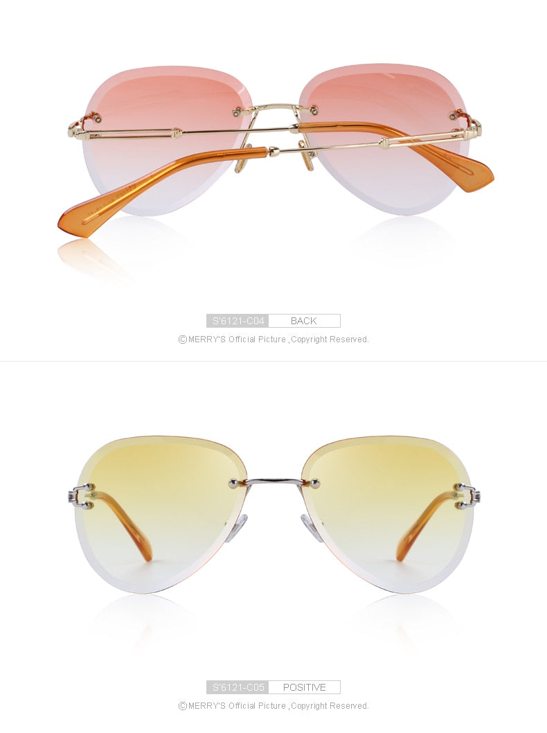 Rimless Pilot Sunglasses Gradient Lens (6 color) S6121