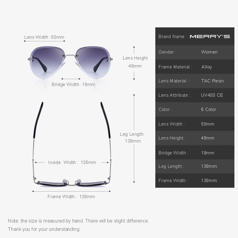 Rimless Pilot Sunglasses Gradient Lens (6 color) S6121