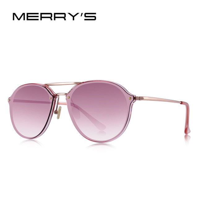 Retro Oval Sunglasses Pink Mirror Lens (7 color) S6414