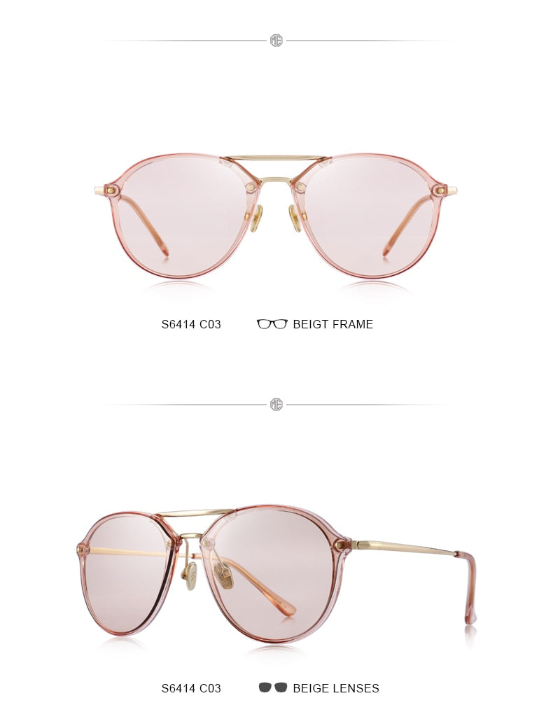 Retro Oval Sunglasses Pink Mirror Lens (7 color) S6414