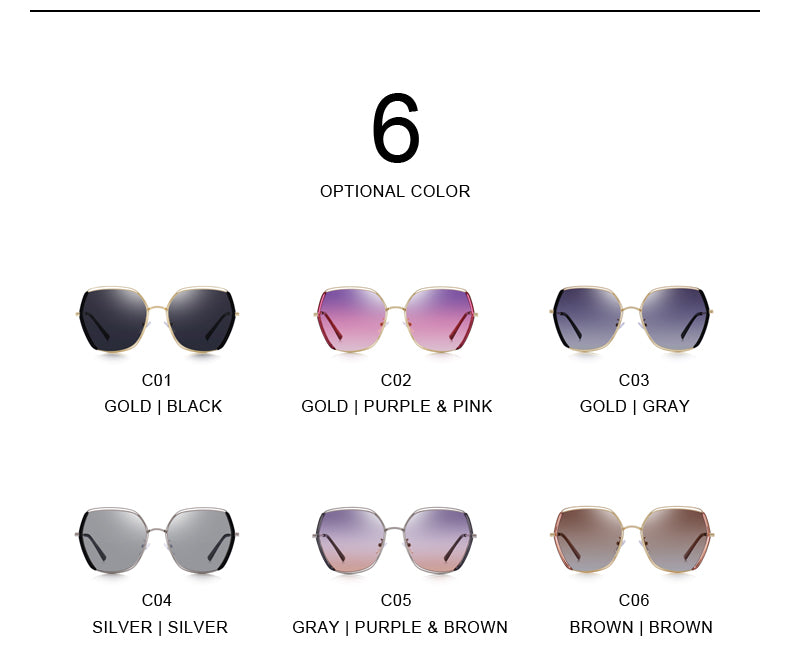 Ladies Fashion Trending Polarized Sunglasses (6 color) S6267